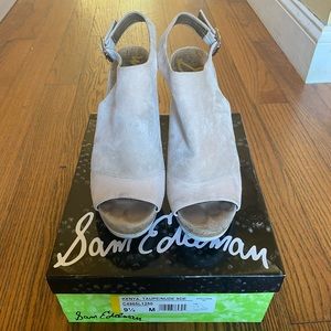 Sam Edelman Kenya Wedge Suede Taupe/Nude Size 9.5